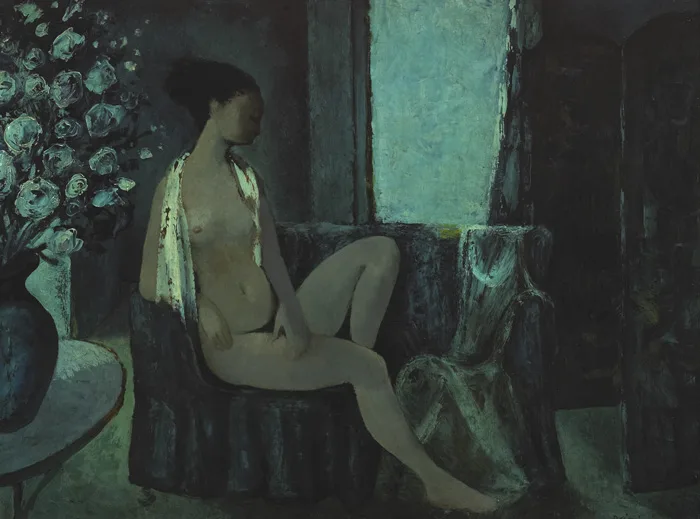 INTERIOR WITH NUDE by Daniel O'Neill, oil on board, sold Mar 2013