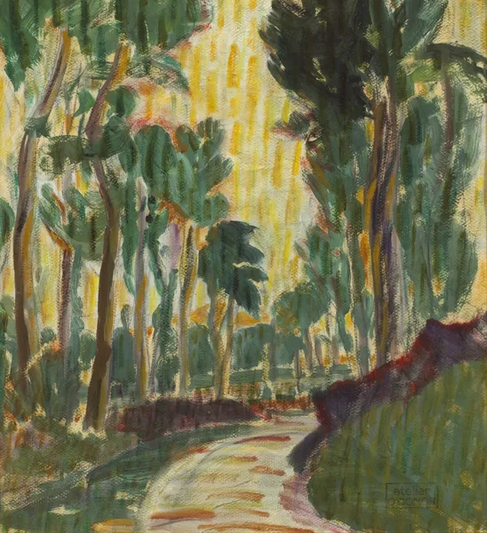 Roderic O'Conor, AVENUE OF TREES, oil on paper