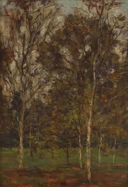 TREES by Aloysius C. OKelly, oil on board, sold Mar 2013