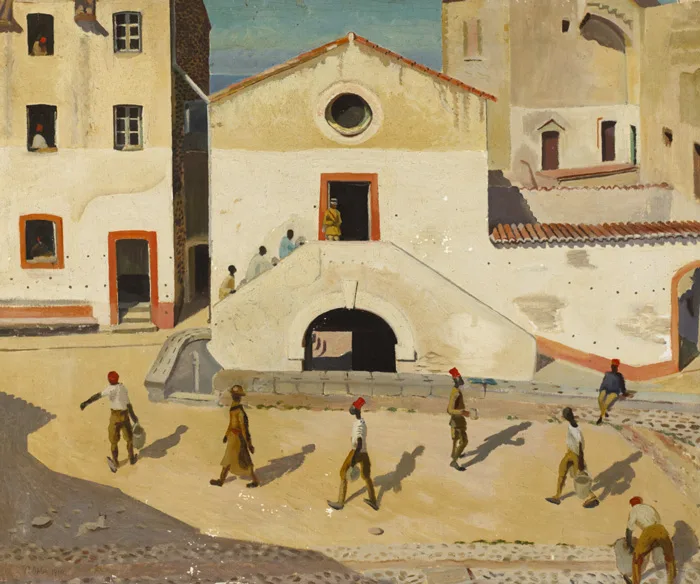 Rudolph Ihlee, WORKERS, ALGIERS, 1924, oil on canvas
