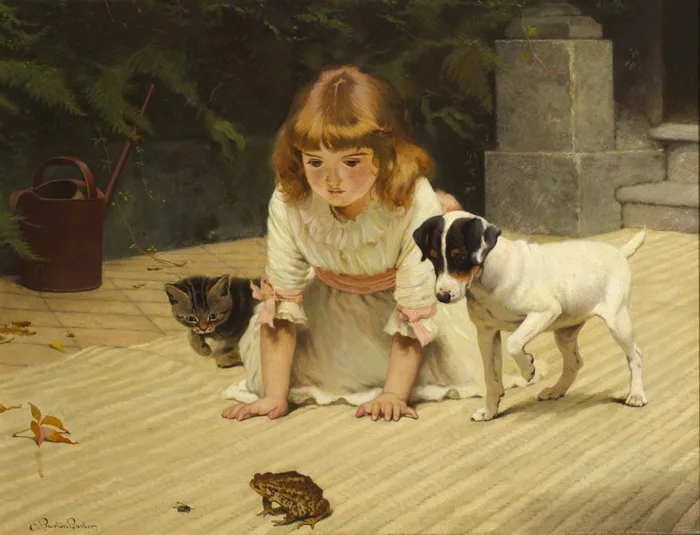 Charles Burton Barber, FRIEND OR FOE?, oil on canvas