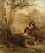 Francis William Topham, GYPSY GIRLS AND DOG