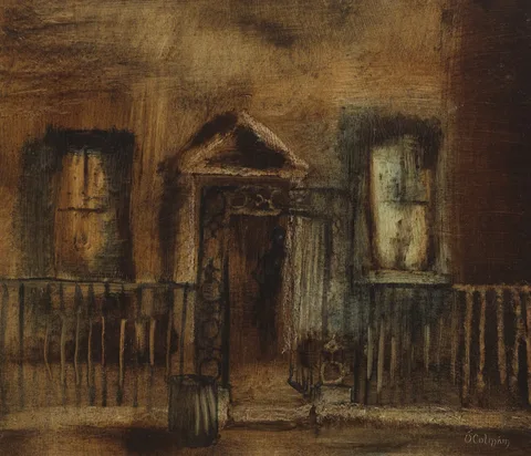 DUBLIN DOORWAY by Séamus Ó Colmáin, c.1965, oil on board, offered Mar 2013