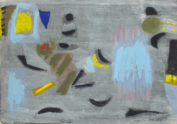 RED CELTA by Tony O'Malley, 1980, gouache on paper, offered Mar 2013