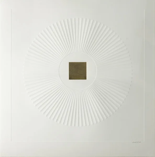 Patrick Scott, UNTITLED I (FROM MEDITATIONS), 2007, carborundum with gold leaf; (no. 33 from an edition of 50)