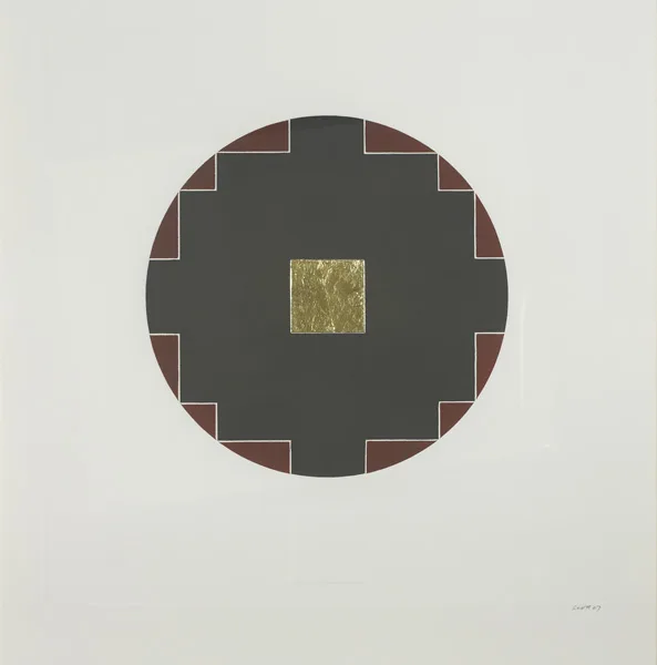 UNTITLED VII (FROM MEDITATIONS) by Patrick Scott, 2007, carborundum with gold leaf; (no. 33 from an edition of 50), sold Mar 2013