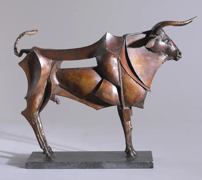 BULL by Laurent Mellet, 2003, hand-beaten and brazed copper with brown patina; (unique), sold Mar 2013