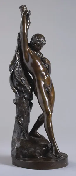 BOY AT A STREAM by John Henry Foley, 1846, bronze, offered Mar 2013
