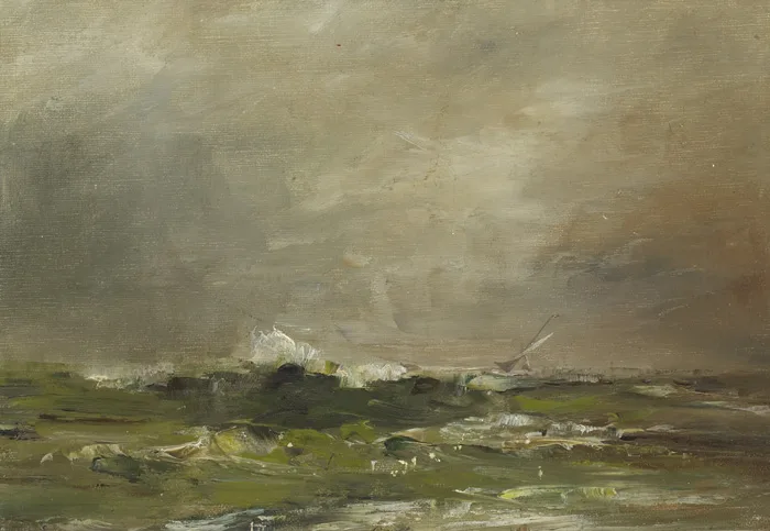 BREAKING WAVE [DUBLIN BAY] by Adrian Murray-Hayden, 1966, oil on canvas board, sold Mar 2013