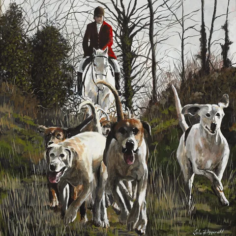 THE WEXFORD HUNT by John Fitzgerald, oil and acrylic on canvas, sold Mar 2013