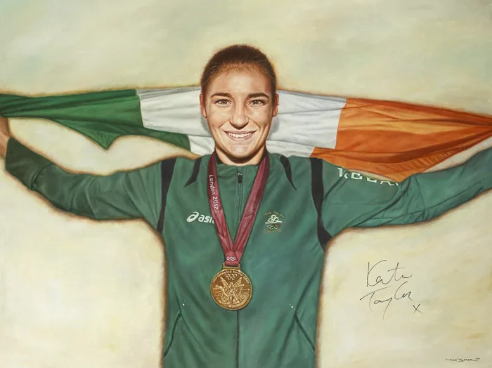 Mark Baker, PORTRAIT OF KATIE TAYLOR, 2012, oil on canvas