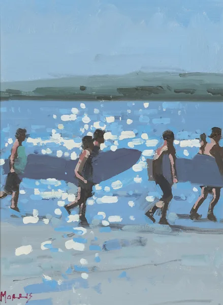 SURFERS by John Morris, 2011, oil on board, sold Dec 2012