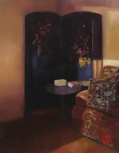 ESTHER'S SCREEN AT SELLERNAUN by Rose Stapleton, oil on canvas board, offered Dec 2012