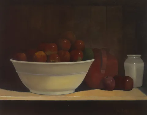 John Christopher Brobbel, STILL LIFE WITH APPLES, 2004, oil on canvas