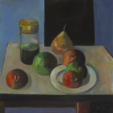 Peter Collis, STILL LIFE WITH OIL JAR, oil on canvas