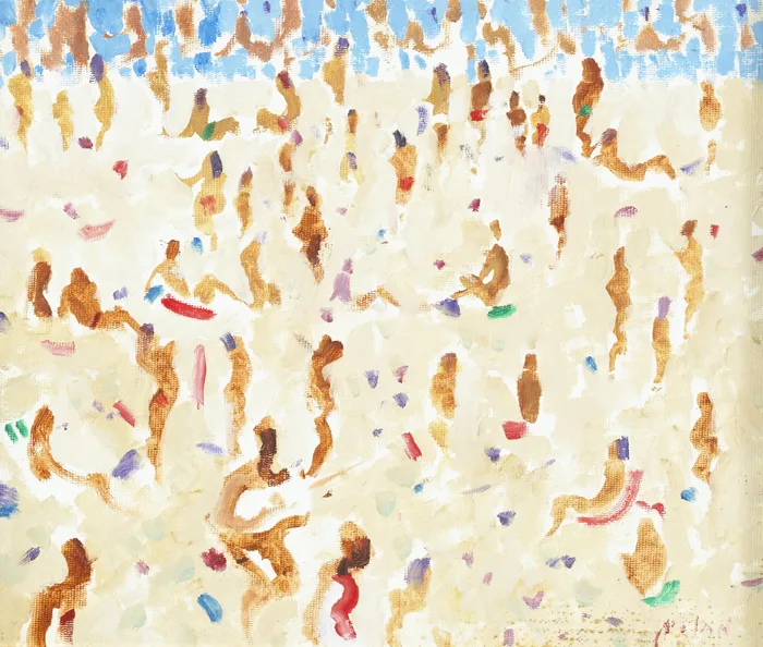 ON PARADISE BEACH by James Nolan, oil on canvas board, offered Dec 2012