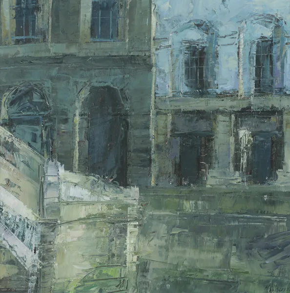 HA'PENNY BRIDGE, DUBLIN by Aidan Bradley, 2007, oil on board, sold Dec 2012