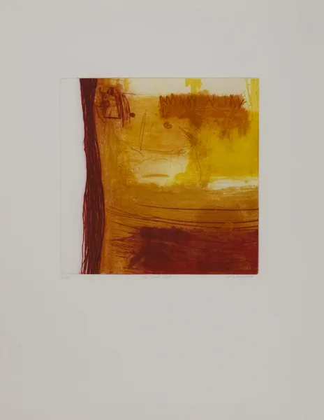 Mary Fitzgerald, THE SCARLET CORD, etching, drypoint and carborundum