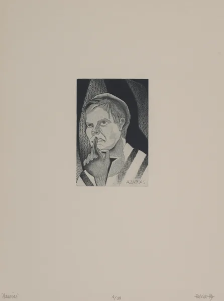 AZARIAS by Patrick Pye, etching, sold Dec 2012