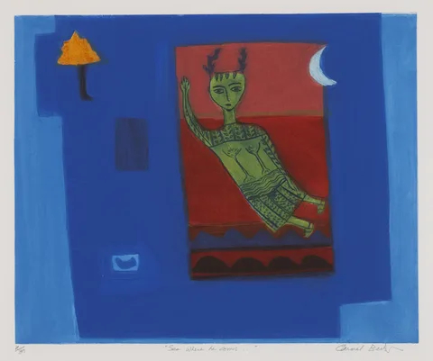 Carmel Benson, SEE WHERE HE COMES, drypoint and carborundum