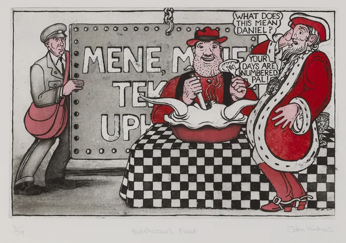 John Kindness, BELSHAZZAR'S FEAST, sugarlift aquatint