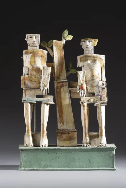 TREE OF KNOWLEDGE by Christy Keeney, fired clay; (unique), offered Dec 2012