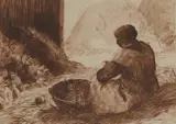 Patrick Leonard, WOMAN SEATED WITH A BASKET, 1938 and HEAD OF A YOUNG BOY (A PAIR)