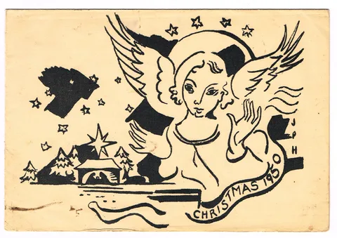COLLECTION OF 4 CHRISTMAS CARDS by Father Jack P. Hanlon, c.1950-1962, printed cards; (5); (unframed), offered Dec 2012