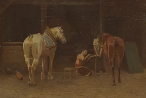 A.L. Townsend, FROM LINCOLN, ENGLAND, 1895, oil on board
