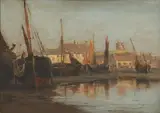 Alexander Williams, HARBOUR SCENE WITH MARTELLO TOWER IN THE DISTANCE