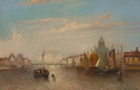 MARITIME SCENE by Clifford Montague, oil on board, sold Dec 2012