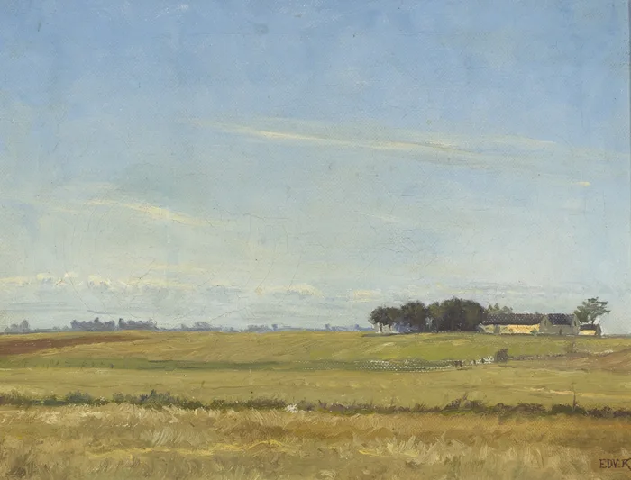 Anton Edvard Kieldrup, SPRING SKIES ON EAST JUTLAND, DENMARK, oil on canvas