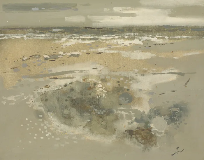 William "Bill" Murphy, BEACH AFTER A STORM, oil on board