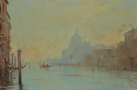 Roy Petley, MORNING LIGHT, VENICE, oil on board