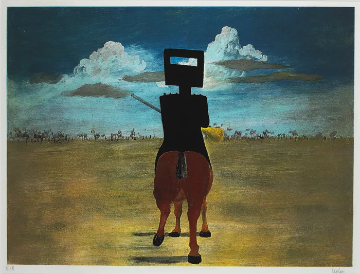 NED KELLY by Sidney Nolan, 1970-1971, screen print; (no. 3 from an edition of 10), sold Dec 2012