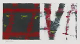 John Cronin, UNTITLED [RED ON BLACK STRIPES]