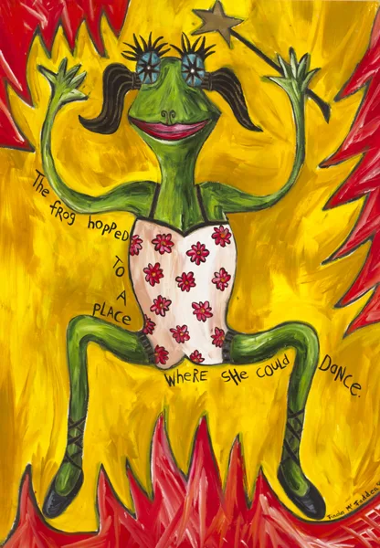 Finola McFadden, THE FROG HOPPER, oil on paper