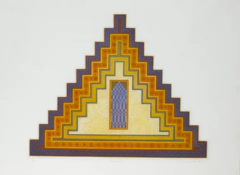 ZIGGURAT by Michael Paul Burnett, 1974, colour etching; (no. 2 from an edition of 25), offered Dec 2012