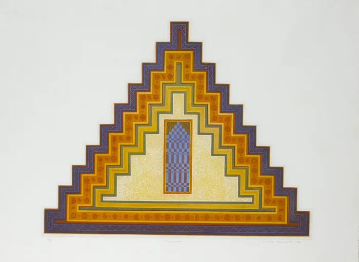 ZIGGURAT by Michael Paul Burnett, 1974, colour etching; (no. 2 from an edition of 25), offered Dec 2012