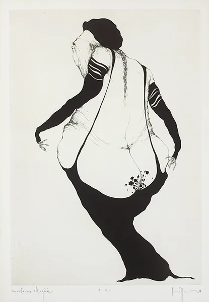 MADAME CHIQÚE by Gertrude Degenhardt, etching; (épreuve d'artiste), sold Dec 2012