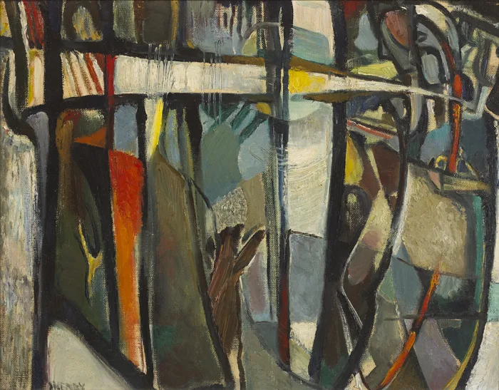 ABSTRACT 2 by Olive Henry, oil on board, sold Dec 2012
