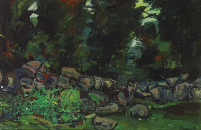 ROCKY LANDSCAPE by Hugh McCormick, 1980, oil on board, offered Dec 2012