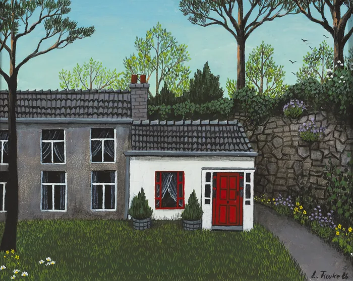 Lotte Funke, GRANNY FLAT, 1986, oil on board