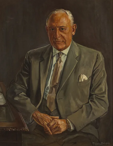 Raymond Piper, PORTRAIT OF CHARLES E. MCCONNELL ESQ. F.I.P.A., 1963, oil on canvas