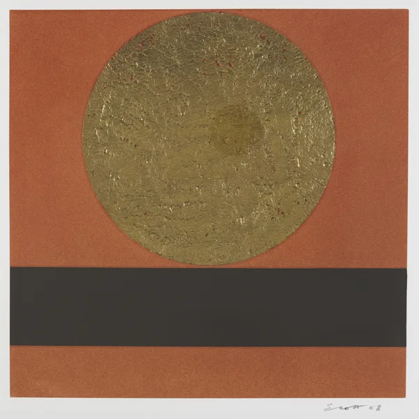 BOOK PRINT (from Meditations) by Patrick Scott, 2008, carborundum with gold leaf; (no. 60 from an edition of 100), offered Dec 2012