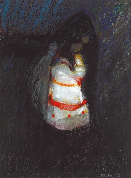 THE GYPSY by John Shinnors, c.1987, oil with oil pastel on card, sold Nov 2012