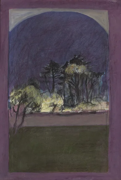 Brian Bourke, DUBLIN, 1969, mixed media with gouache and pastel on paper