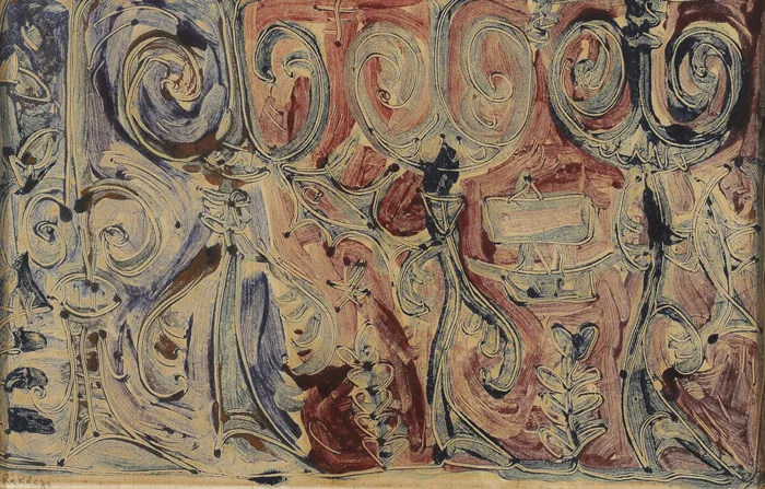 UNTITLED, c.1950s by Basil Rakoczi, monoprint, offered Nov 2012
