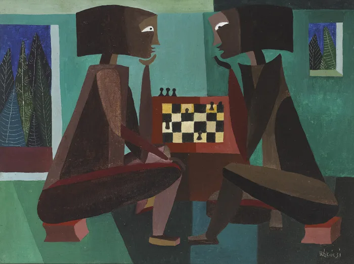 LES ÉCHECS by Basil Rakoczi, 1952, oil on canvas, sold Nov 2012
