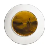 William Percy French, SAILBOAT AT SUNSET [PAINTED PLATE]